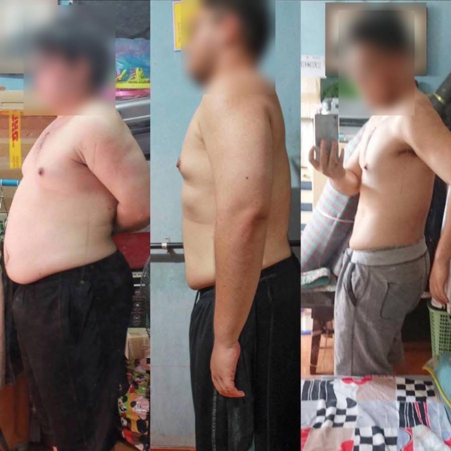 Client progress in three stages, from before to now